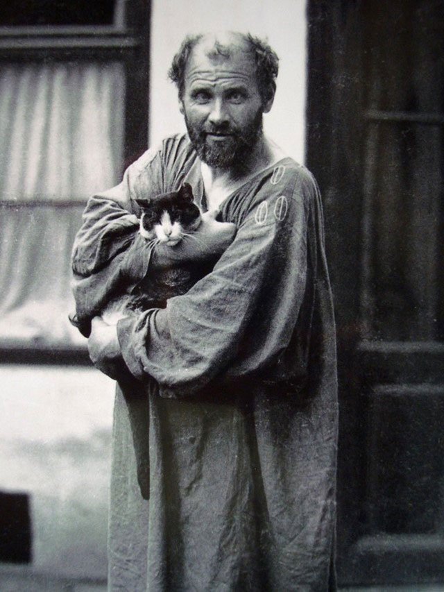 Gustav Klimt and a cat