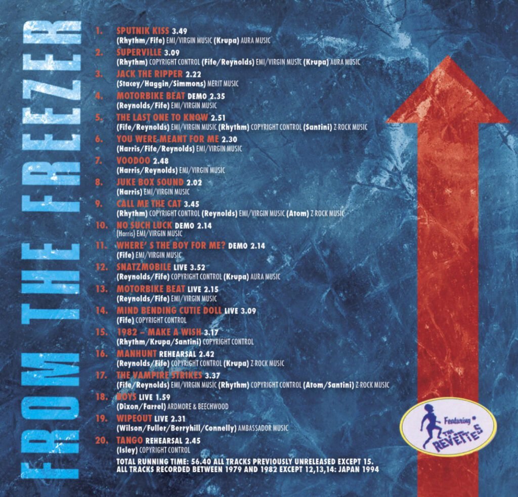 The Revillos' From The Freezer CD Digisleeve booklet back cover